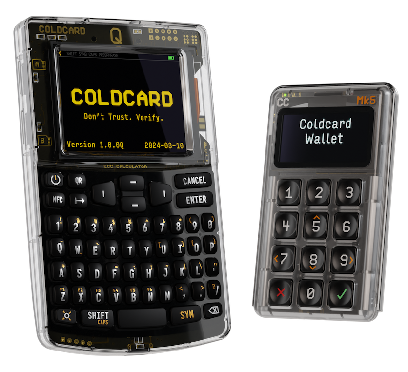 COLDCARD Q and Mk5 hardware wallets